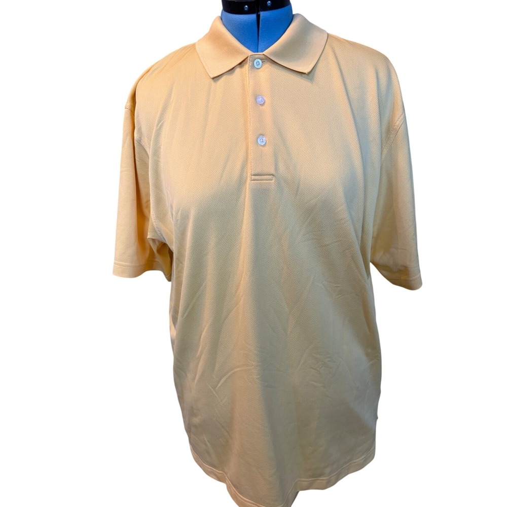 Roundtree & Yorke Performance Mens XL Yellow Short Sleeve Golf Polo Shirt
